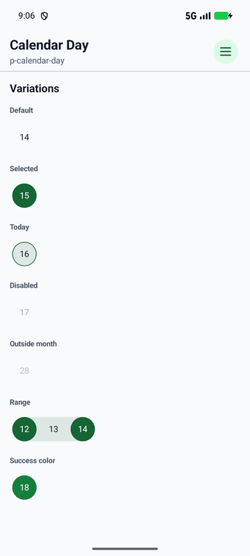 Selecting a Material calendar day in PAM Native UI