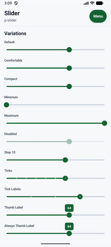 Dragging a PAM Native UI native slider