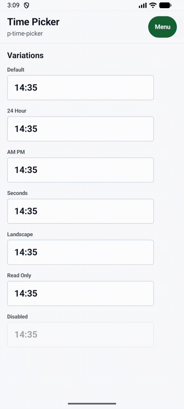 Opening the Android system time picker from PAM Native UI